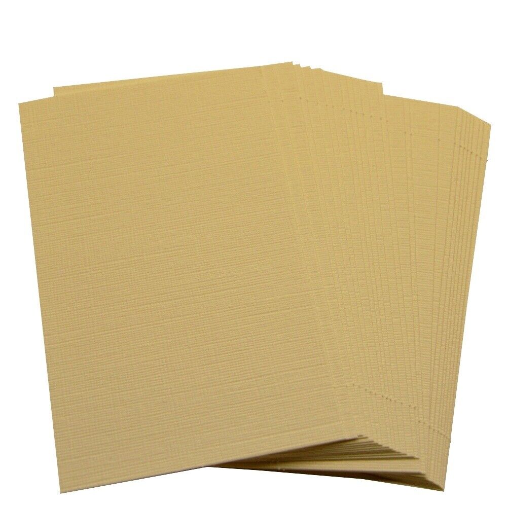 100 Linen Ivory Blank Business Cards 250gsm, Stamp, Print, ATC. Matt Card