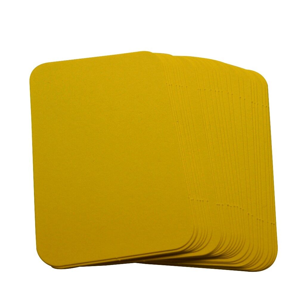 50 x Yellow Rounded Corner Blank Business Cards – 260gsm – Stamp, Write or Print - UK Card Crafts