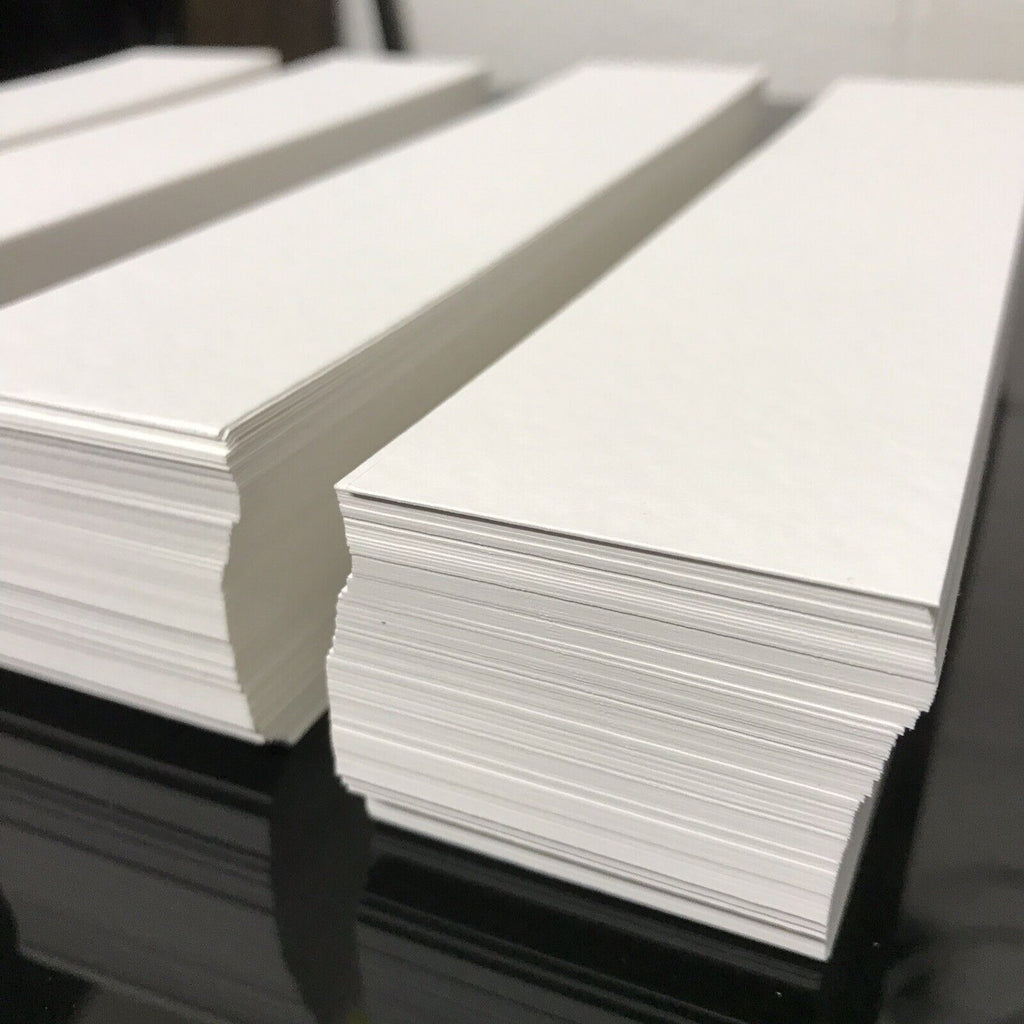 500 Hammered White Card Bookmarks - 255gsm, 210mm X 44mm