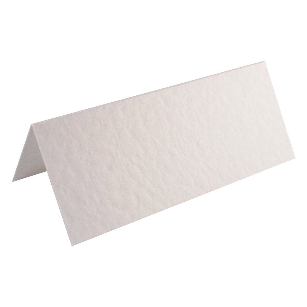 50 White Hammered Wedding Table Place Cards, Perfect For All Parties