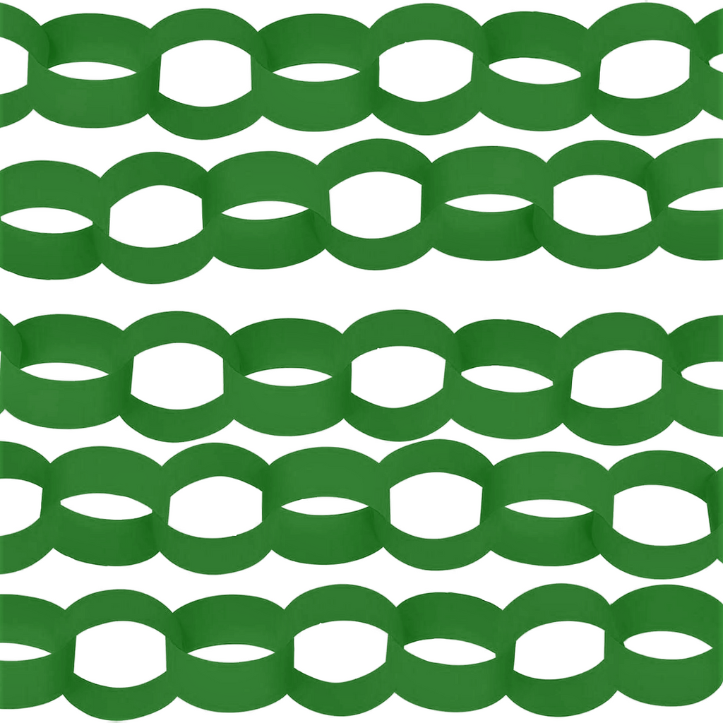 Christmas Green Paper Chain Card Strips. 5 Meter / 16 Feet Long. Wedding Party