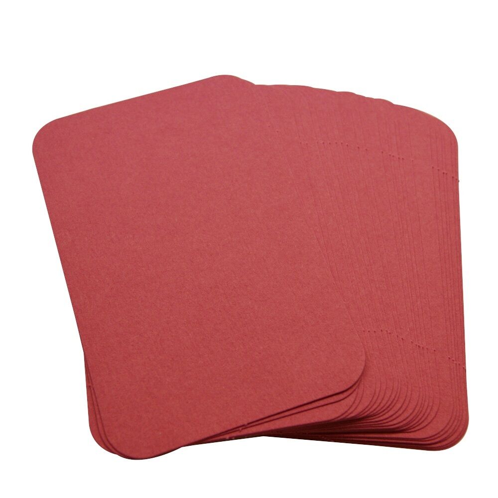 50 x Hot Pink Rounded Corner Blank Business Cards – 260gsm – Stamp, Write - UK Card Crafts