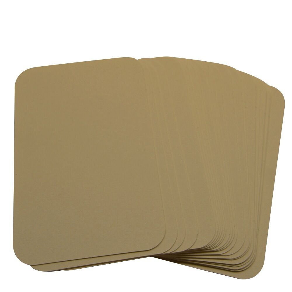 50 x Ivory Rounded Corner Blank Business Cards – 250gsm – Stamp, Write or Print - UK Card Crafts