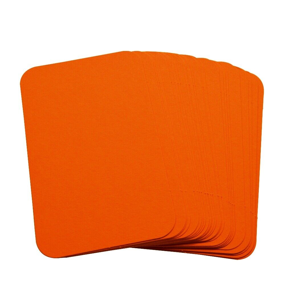 100 Orange Blank Rounded Business Cards 250gsm, Stamp, Print, ATC. Matt Card