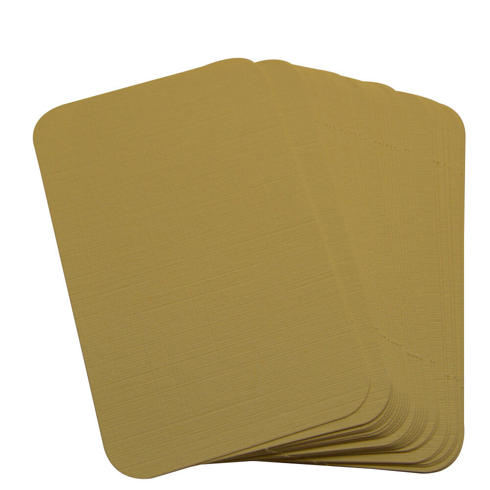 50 x Linen Cream Rounded Corner Blank Business Cards – 260gsm – Stamp, Write - UK Card Crafts