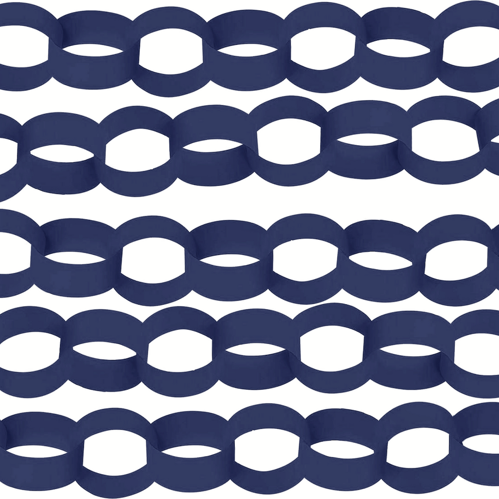 Navy Blue Paper Chain Strips. 5 Meters /16 Feet. Party Christmas Decorations