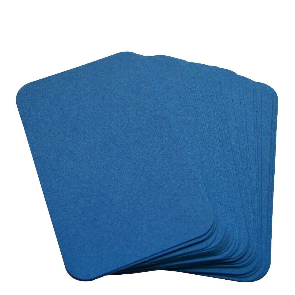 100 Ocean Blue Rounded Blank Business Cards 250gsm, Stamp, Print, ATC. Matt Card