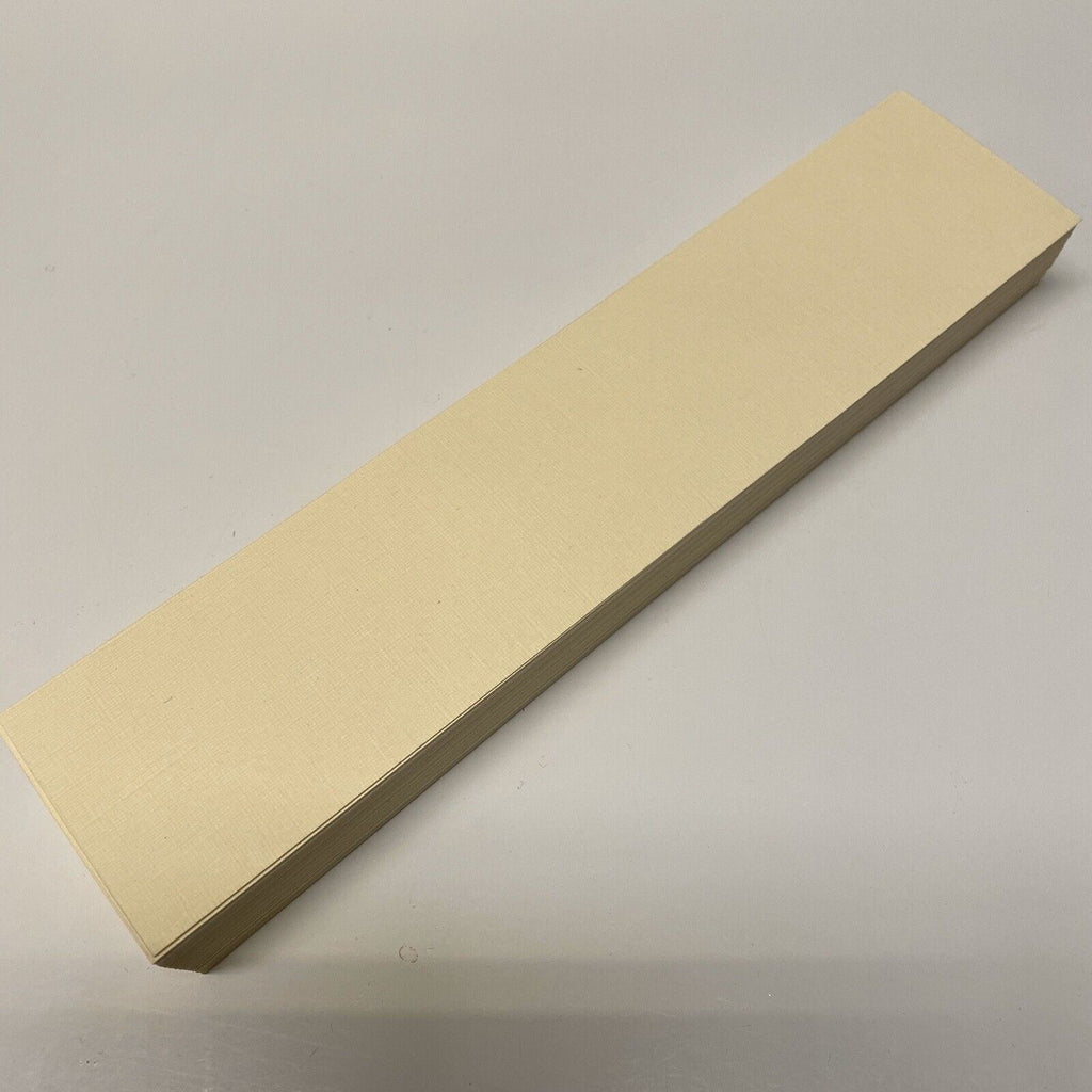 40 Linen Cream Card Bookmark Blanks. 210mm x 45mm, 255gsm. Crafts DIY Making