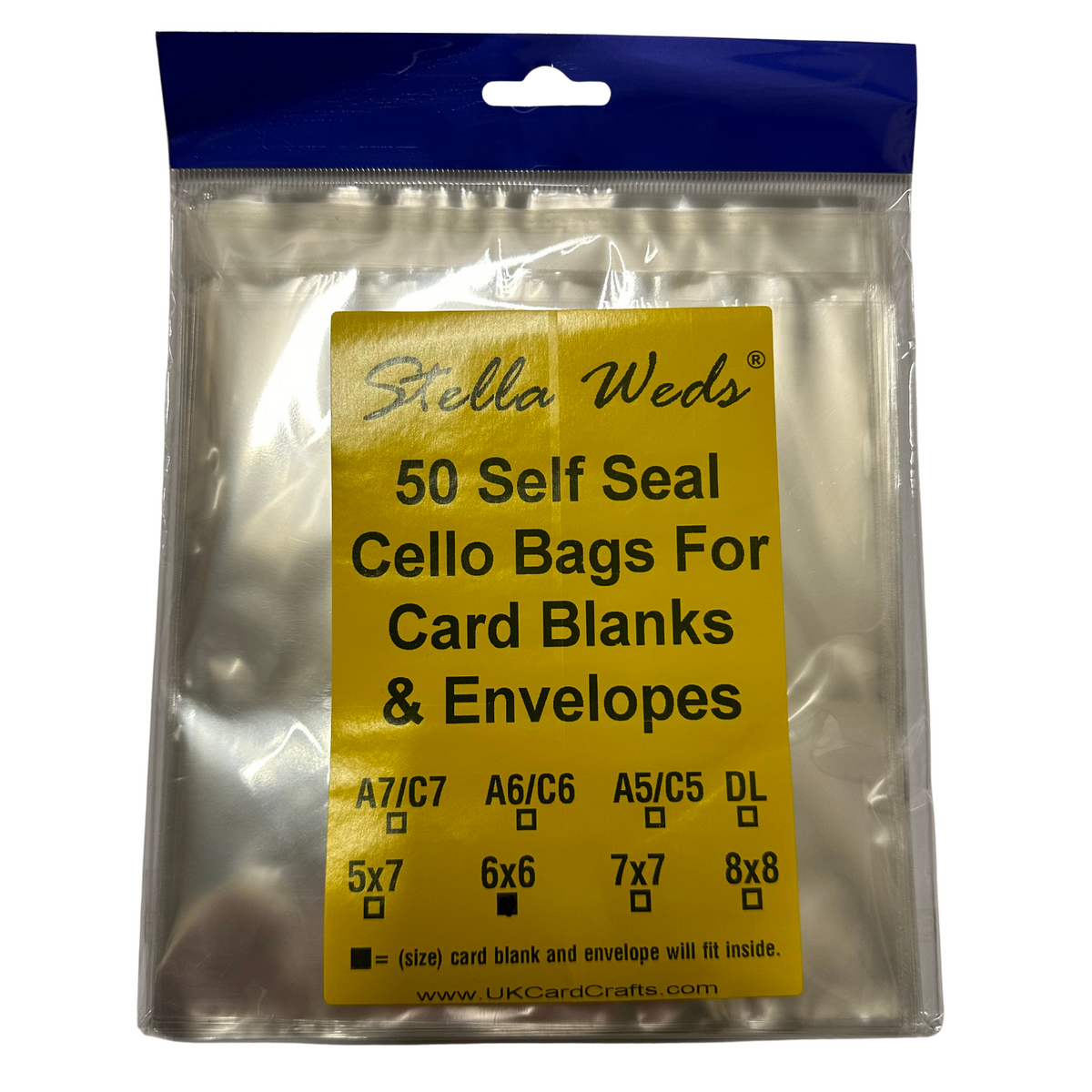 Clear Self Seal Bags To Fit 6x6 Card Blank & Envelope x 50 Per Pack