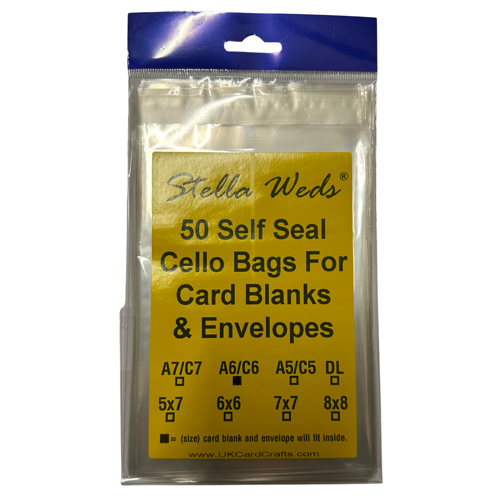 Clear Self Seal Bags To Fit A6/C6 Card Blank & Envelope x 50 Per Pack