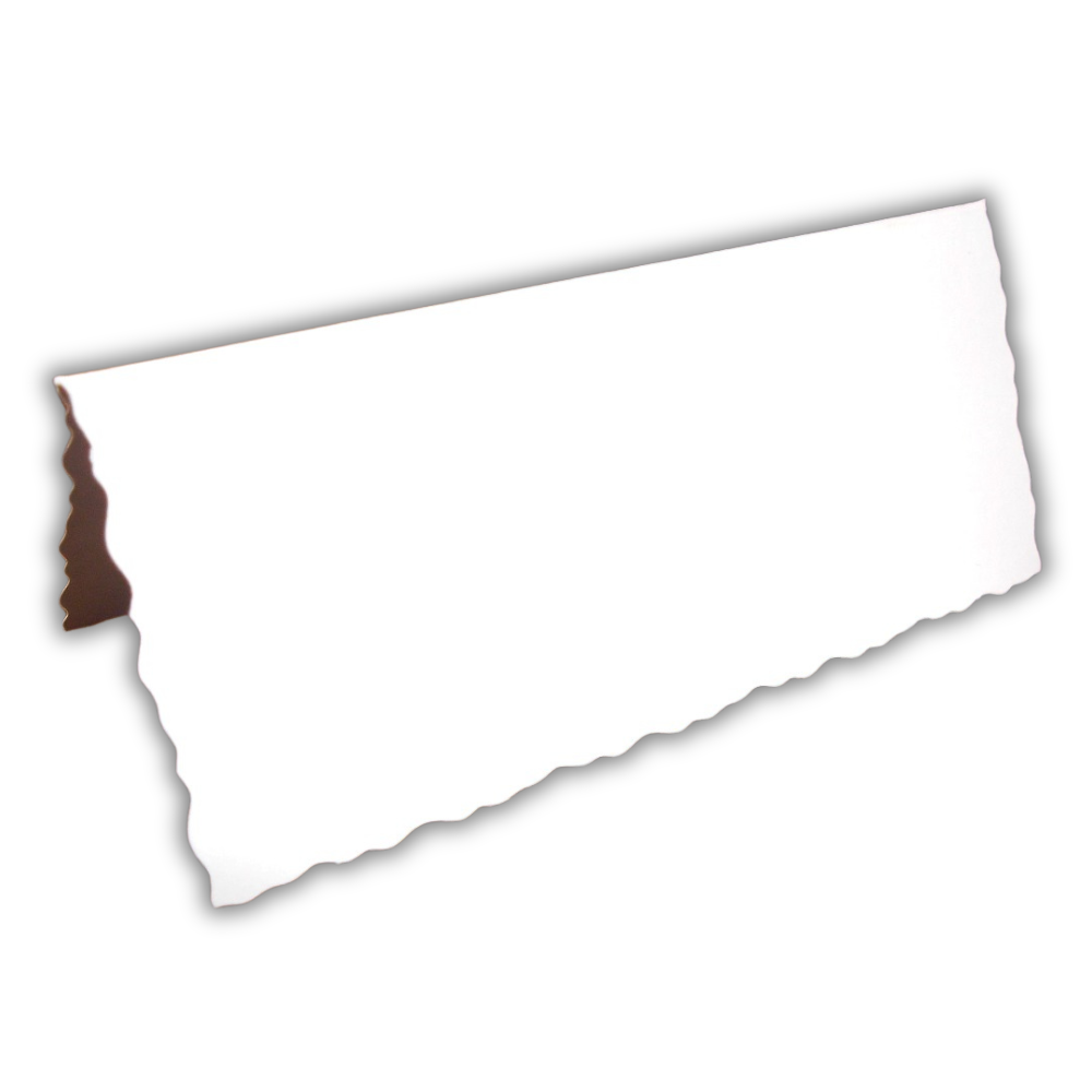 100 x White Deckle Edge Wedding Place Name Card Settings, Party Place Cards EC - UK Card Crafts
