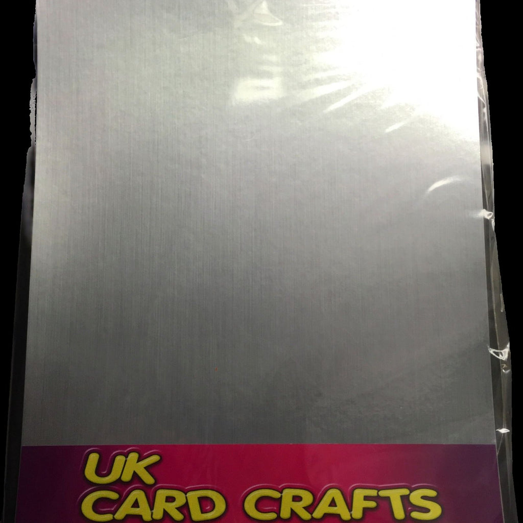 5 x A4 Brushed Silver 300gsm Card - UK Card Crafts
