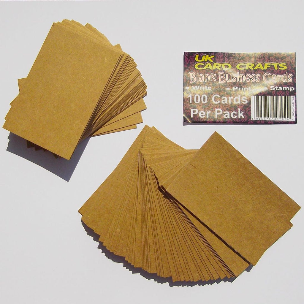 100 x Kraft Blank Business Cards - 270gsm Brown Kraft Card