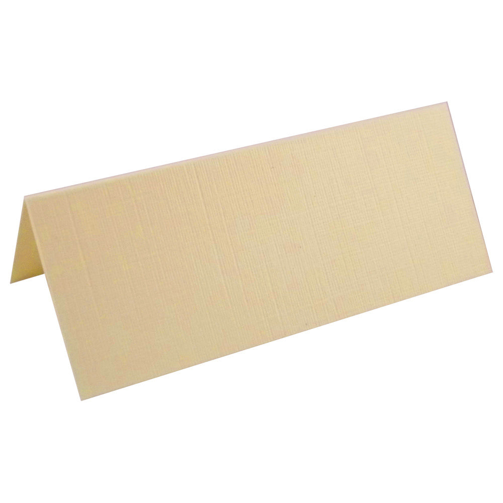 100 X Linen Cream Blank Table Name Place Cards For Weddings & Parties