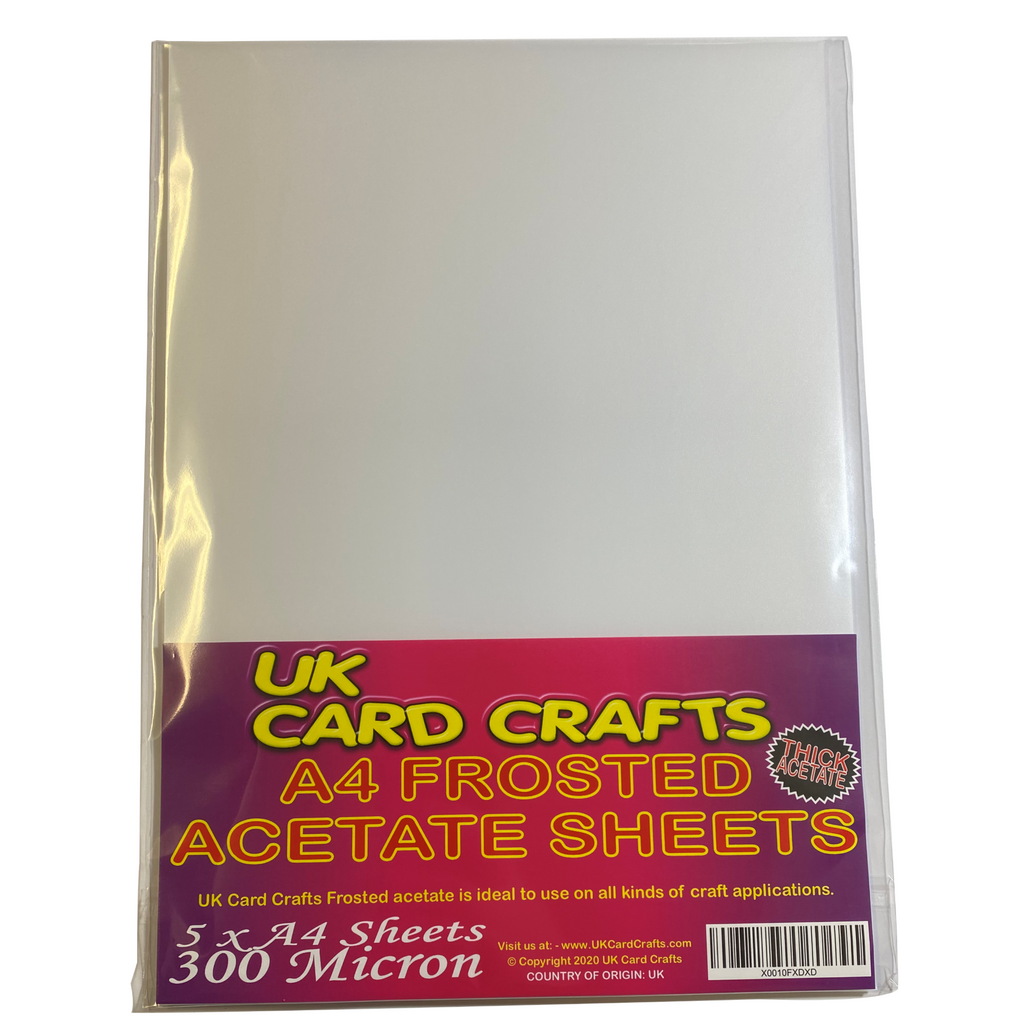 A4 Frosted Acetate 300 Micron x 5 Sheets - UKCC0240