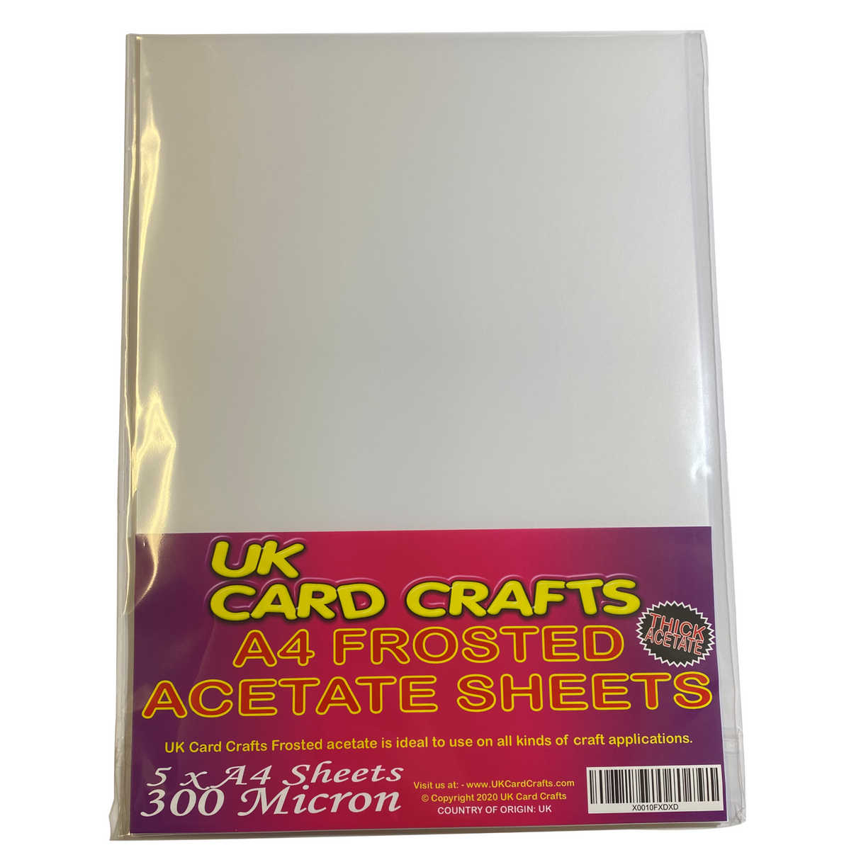 A4 Frosted Acetate 300 Micron x 5 Sheets - UKCC0240 – UK Card Crafts