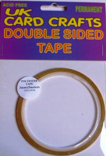 3mm Wide x 5 Meters Long Polyester Double Sided Tape - UKCC0038 Default Title - UK Card Crafts