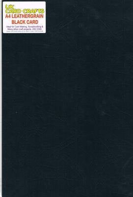 A4 Black Embossed Leather-look 250gsm Card x 5 Sheets - UKCC0236