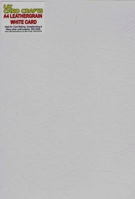 A4 White Embossed Leather-look 250gsm Card x 5 Sheets - UKCC0235