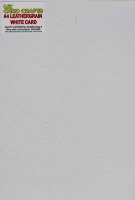A4 White Embossed Leather-look 250gsm Card x 5 Sheets - UKCC0235 Default Title - UK Card Crafts