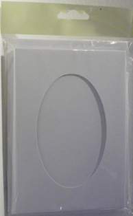 A6 White Oval Aperture Card Blanks & Envelopes (5 PACK)