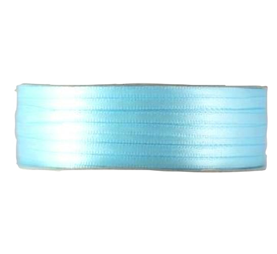Light Blue Double Faced Satin Ribbon. 3mm x 50meters Per Reel