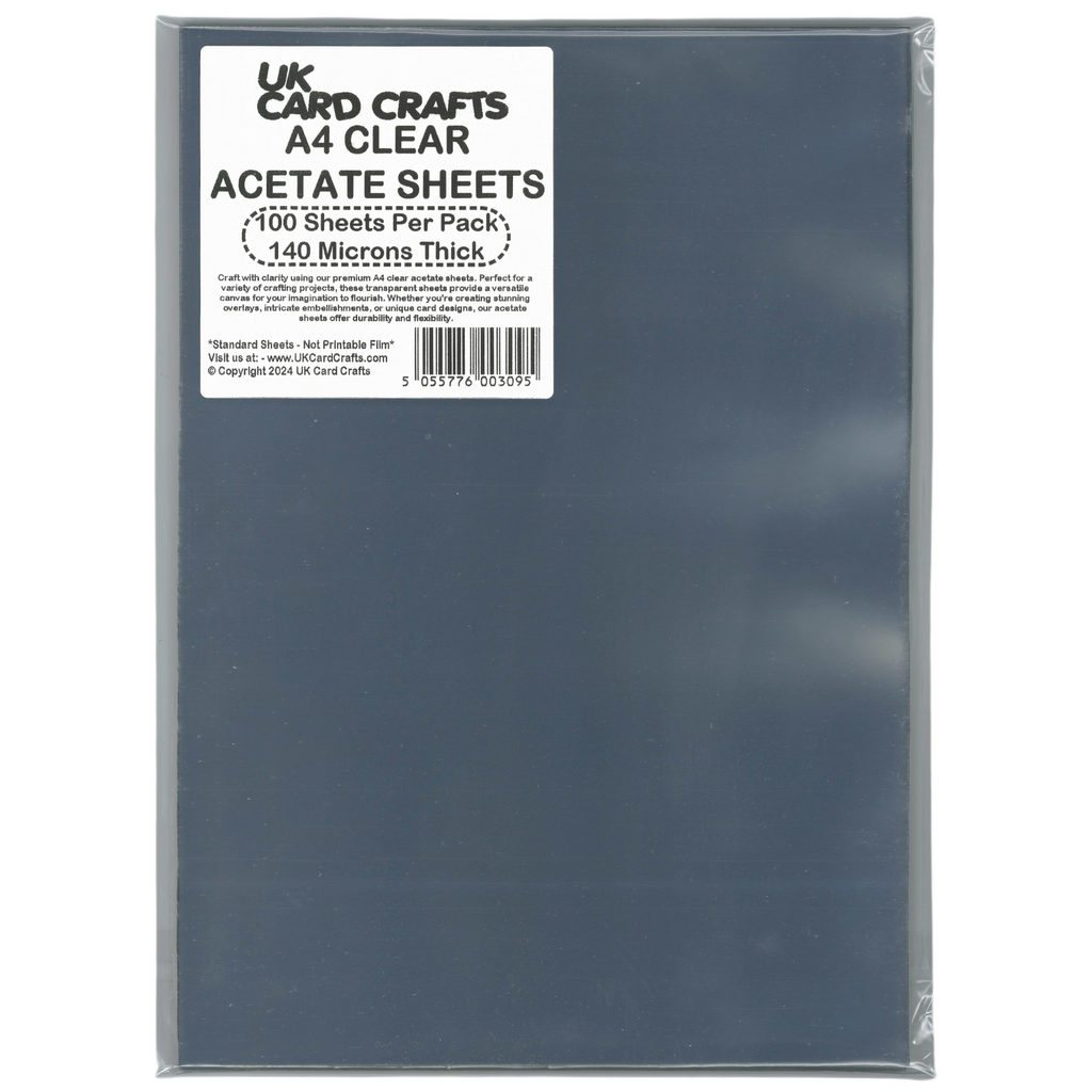 100 X A4 Clear Acetate Sheets 140 Micron Transparent Film For Craft 100-x-a4-clear-acetate-sheets-140-micron-transparent-film-for-craft