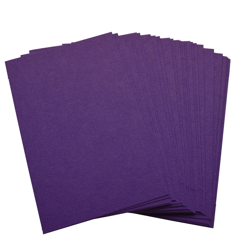 50 x Purple Blank Business Cards – 260gsm – Stamp, Write or Print Your Own - UK Card Crafts