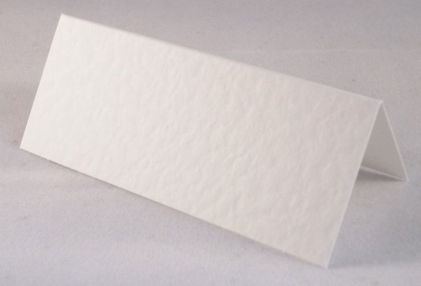 50 White Hammered Wedding Table Place Cards, Perfect For All Parties - UK Card Crafts