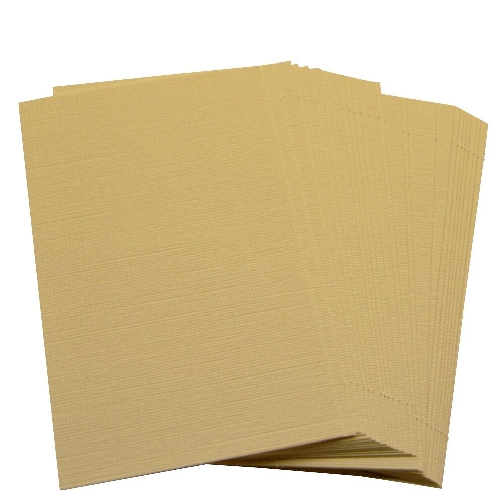 50 x Linen Ivory Blank Business Cards – 260gsm – Stamp, Write or Print Your Own - UK Card Crafts