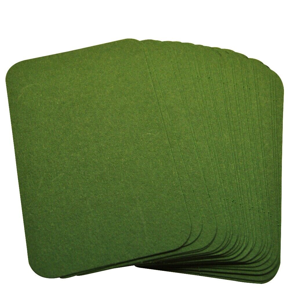 100 Dark Green Rounded Blank Business Cards 250gsm, Stamp, Print, ATC. Matt Card