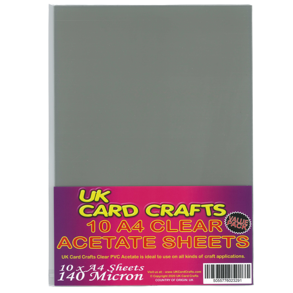 10 A4 Acetate Sheets TRANSPARENCY OHP ACETATE FILM WOW! 140 Micron - UK Card Crafts