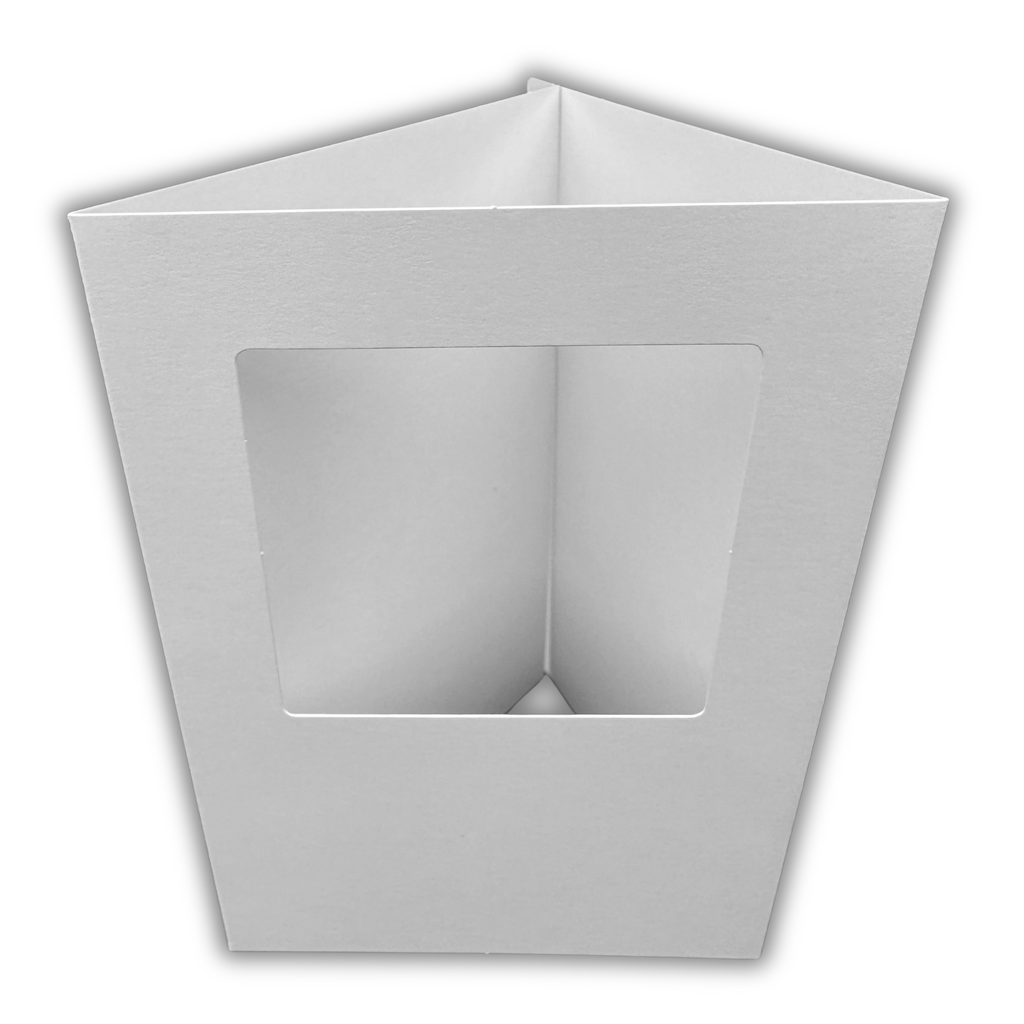 10 Pack A6 White Rounded Top Square Aperture Card Blanks & Envelopes, Tri-Fold - 300gsm - UK Card Crafts