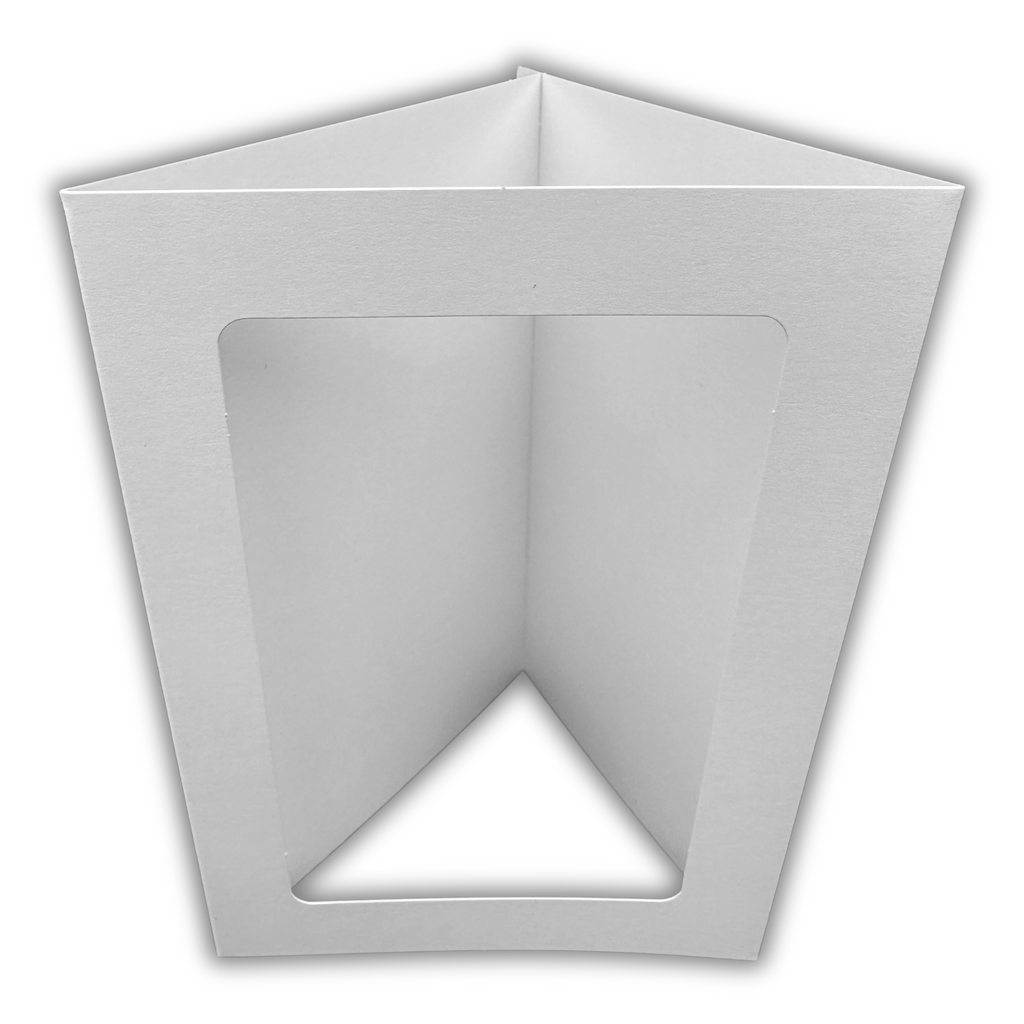 10 Pack A6 White Rounded Oblong Rectangle Aperture Card Blanks & Envelopes, Tri-Fold - 300gsm - UK Card Crafts