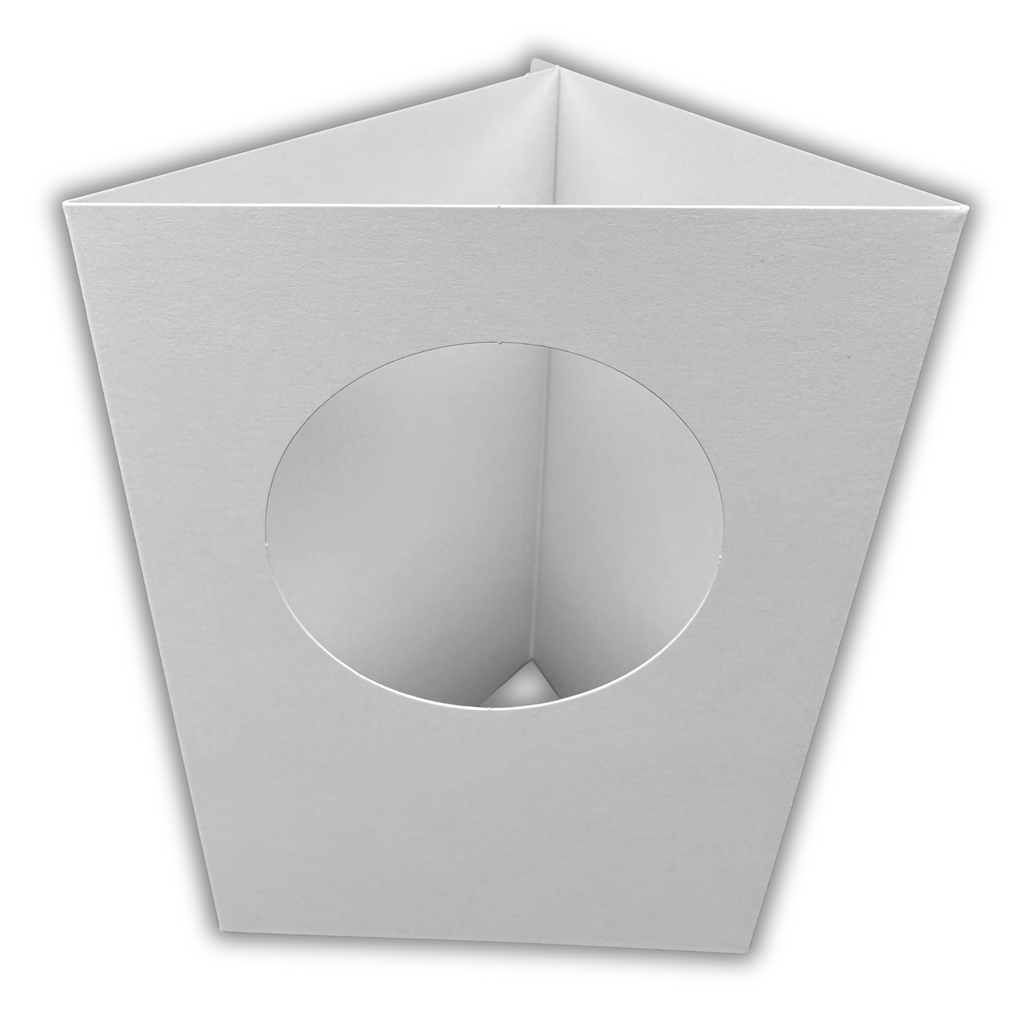 10 Pack A6 White Top Circle Aperture Card Blanks & Envelopes, Tri-Fold - 300gsm - UK Card Crafts