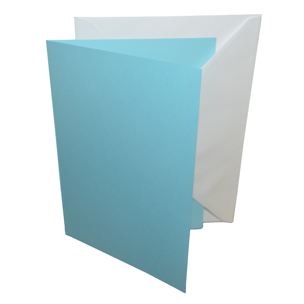 5x7 Coloured Greeting Card Blanks & Envelopes – Choose Colour & Quantity Light Blue / 10 Pack - UK Card Crafts