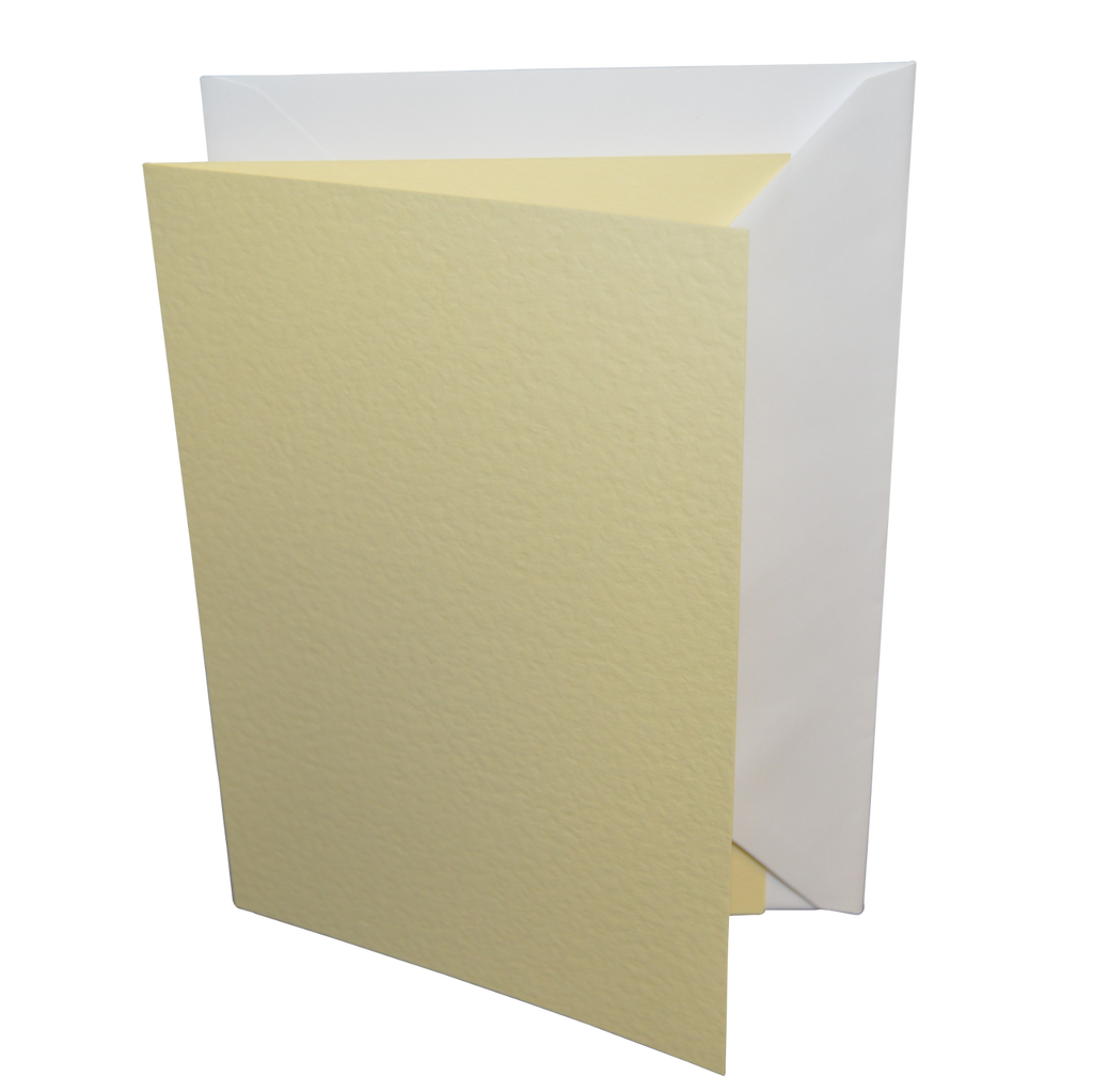 A5 Coloured Greeting Card Blanks & Envelopes – Choose Colour & Quantity Hammered Cream / 10 Pack - UK Card Crafts