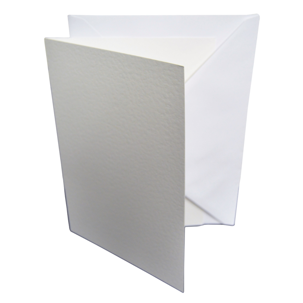 5x7 Coloured Greeting Card Blanks & Envelopes – Choose Colour & Quantity Hammered White / 10 Pack - UK Card Crafts