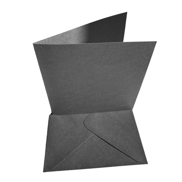 50 Pack - 6x6 Black Card Blanks & Black Envelopes - 300gsm