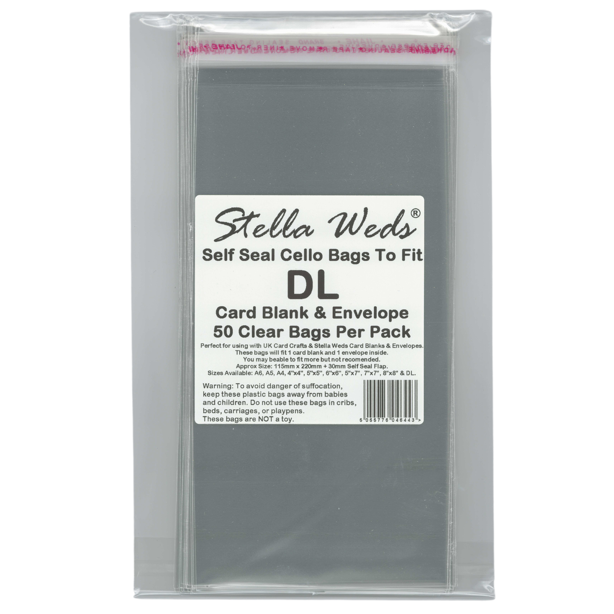 Clear Self Seal Bags To Fit DL Card Blank & Envelope x 50 Per Pack – UK Card  Crafts