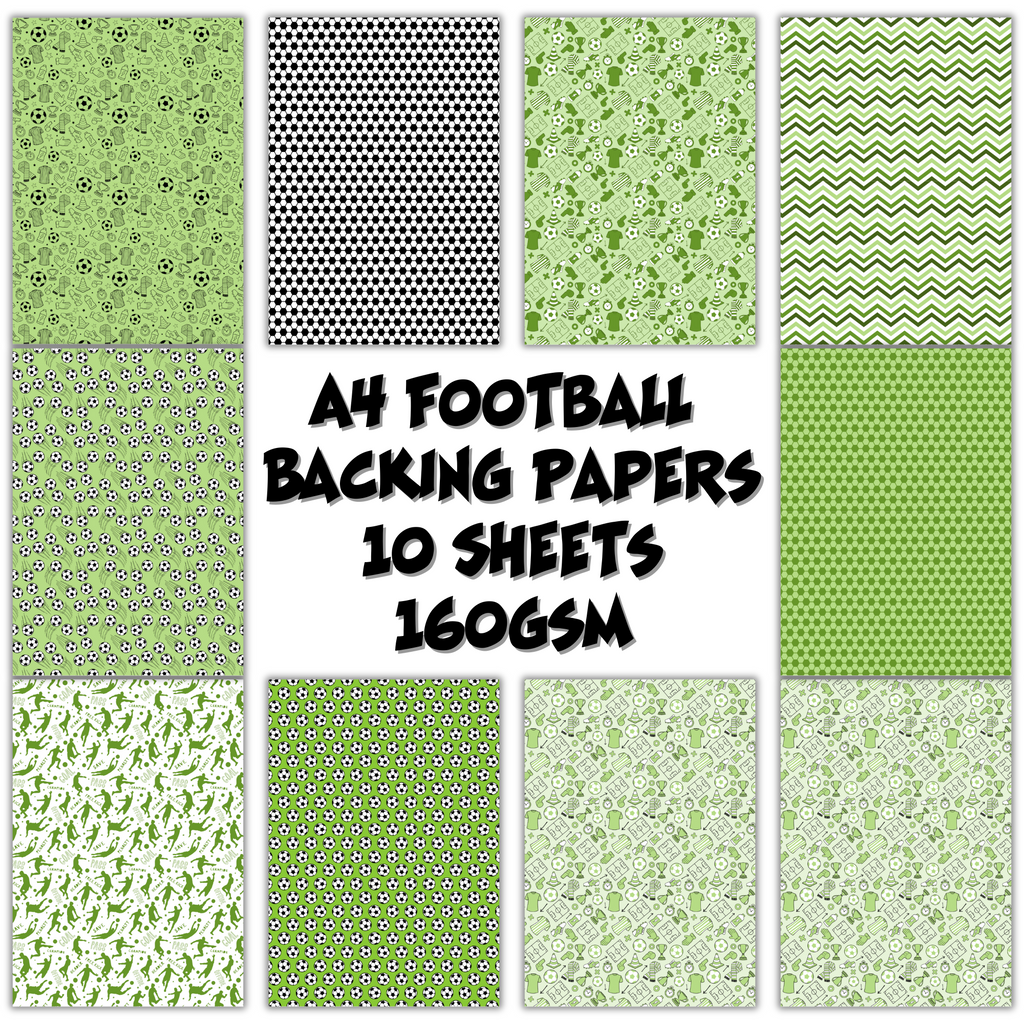 Card Making Backing Paper Football Themed A4 Cardmaking Backing Papers - 10 Sheets (160gsm) – UK ...