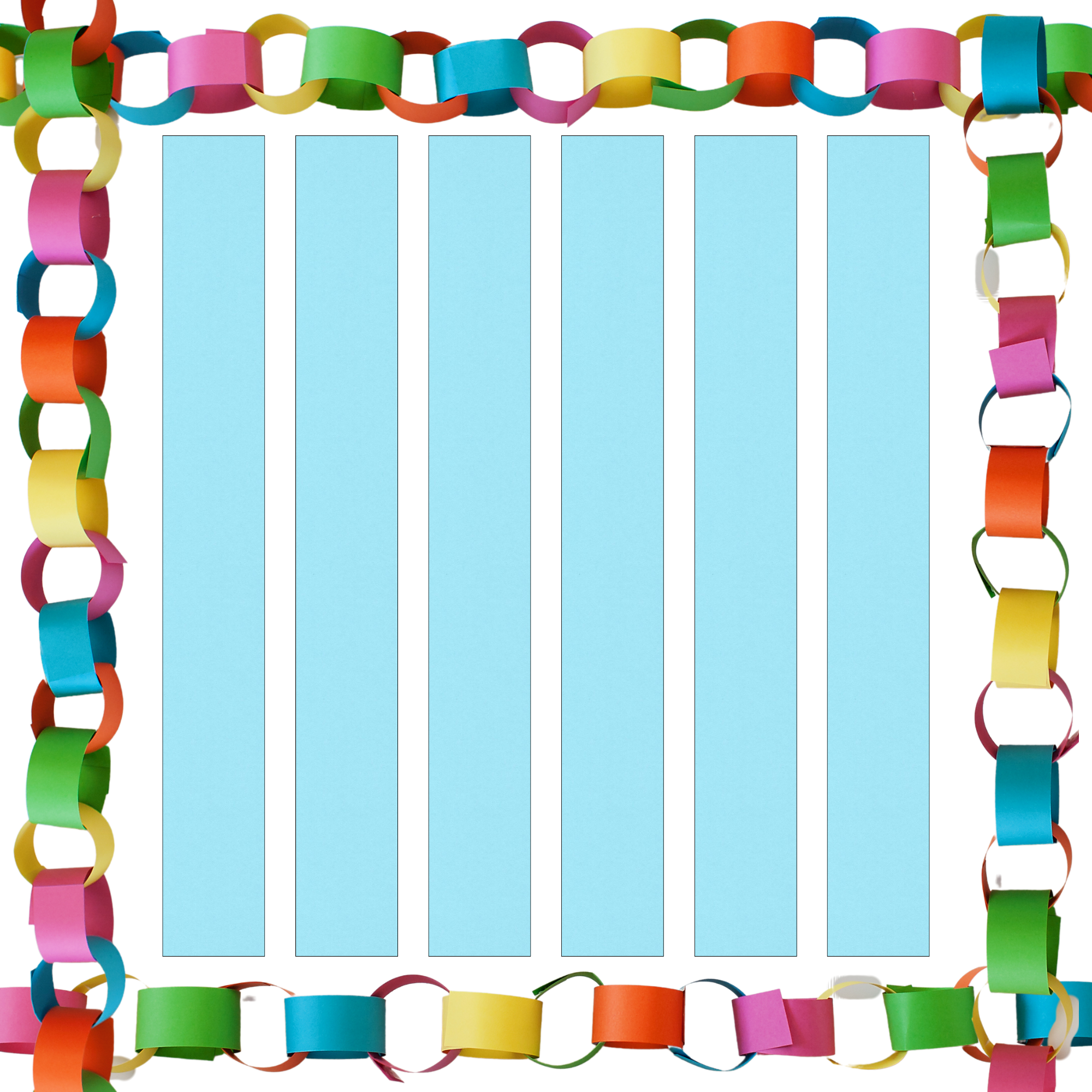 Blue Paper Chain Light Blue Paper Chain Card Strips. 5 Meter / 16 Feet Long. Wedding Pa ...