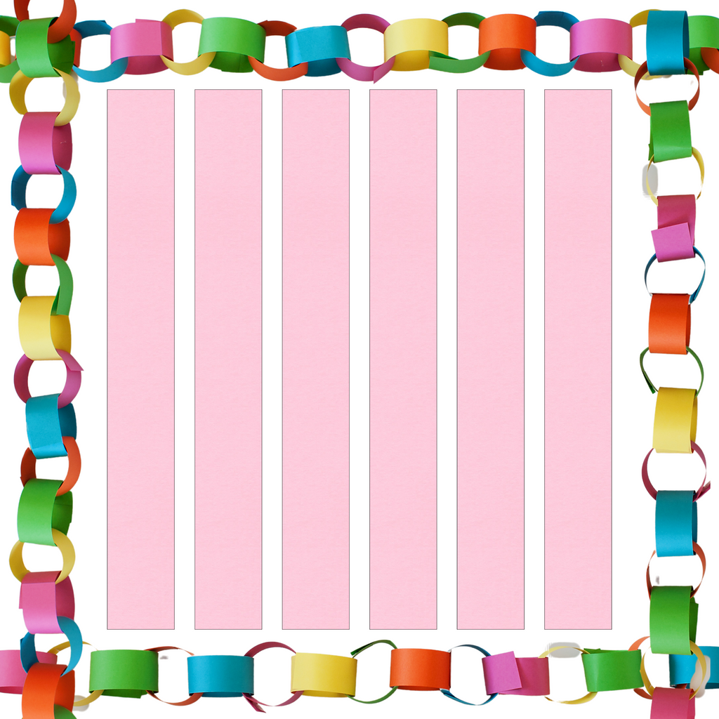 Light Pink Paper Chain Card Strips. 5 Meter / 16 Feet Long. Wedding Party Decor - UK Card Crafts