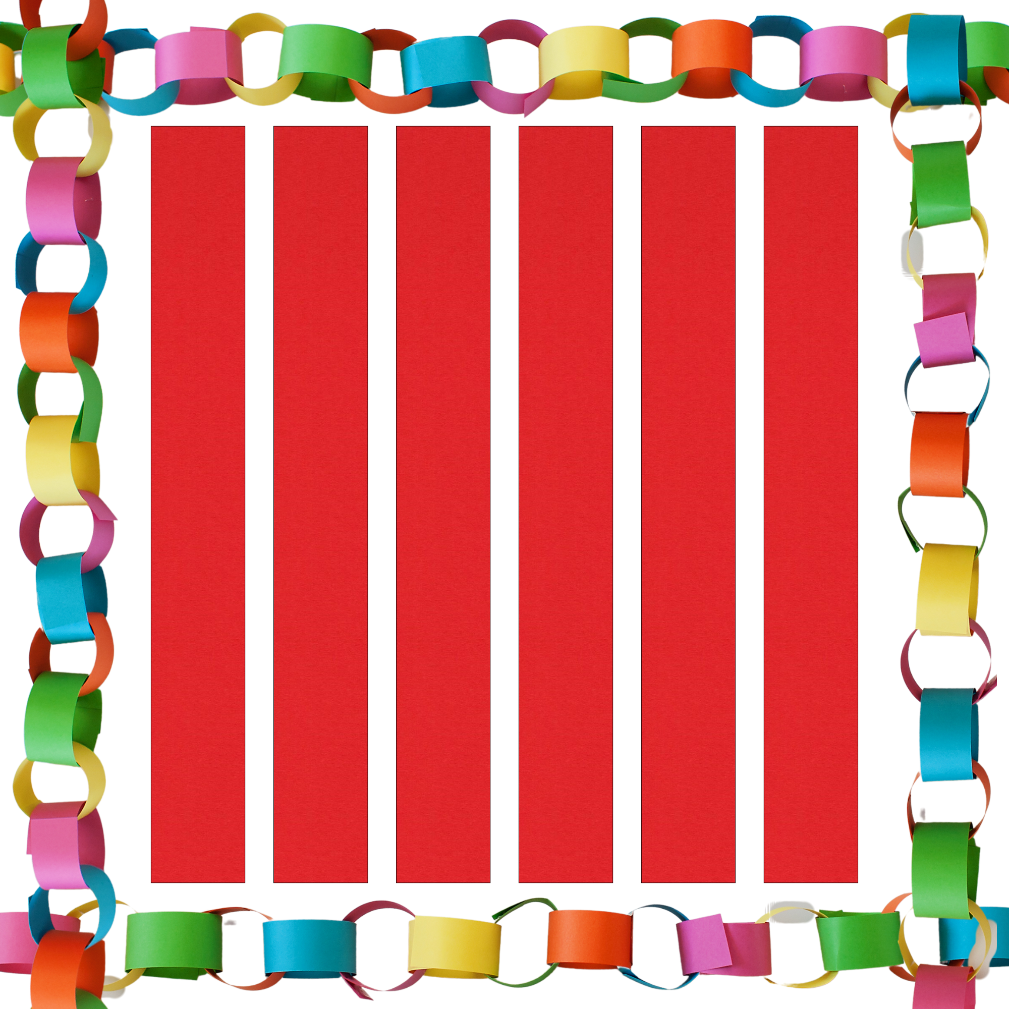 Christmas Red Paper Chain Strips. 5 Meters / 16 Feet Long. Party Decor ...