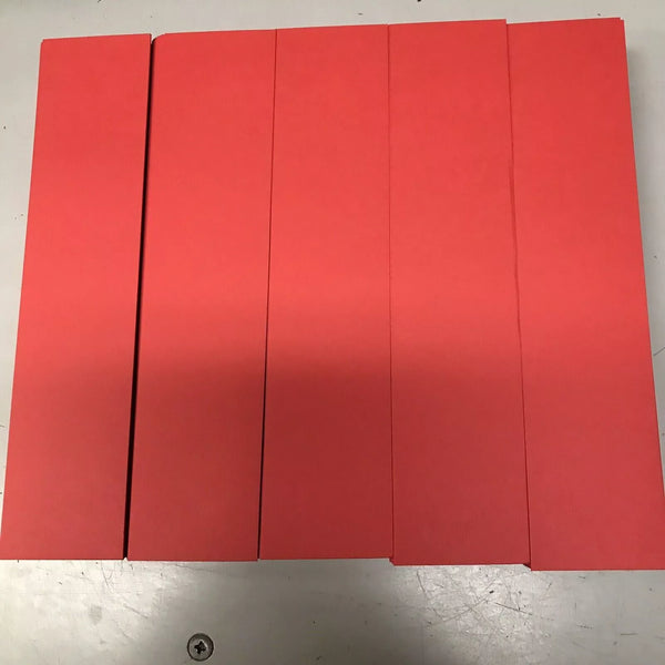 500 Blank Card Bookmarks. Christmas Red Card. 250gsm. 210mm x 44mm