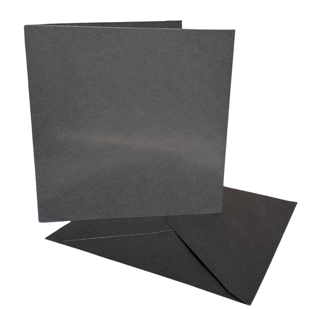 50 Pack - 6x6 Black Card Blanks & Black Envelopes - 300gsm