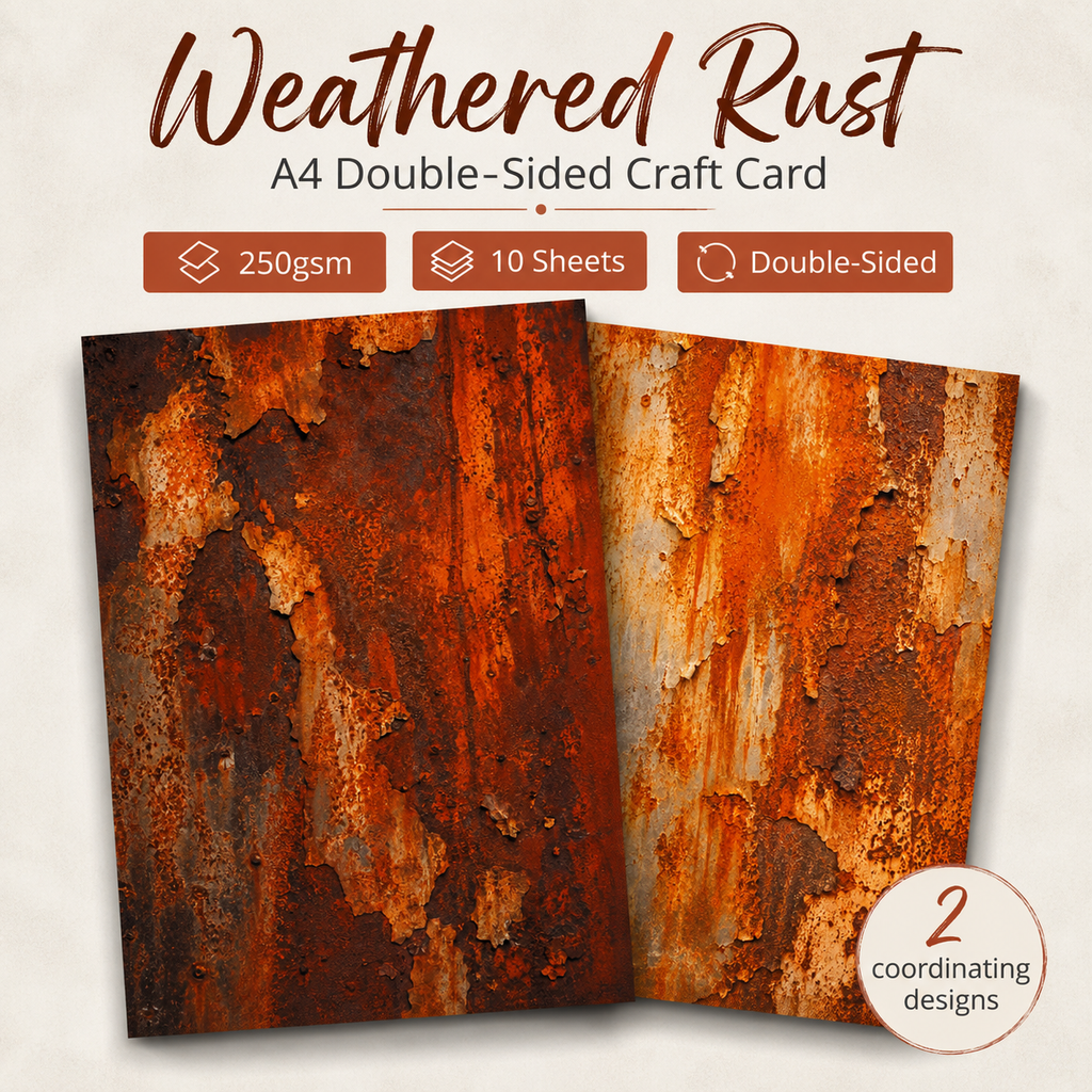 Weathered Rust – A4 Double-Sided Craft Card – 250gsm – 10 Sheets