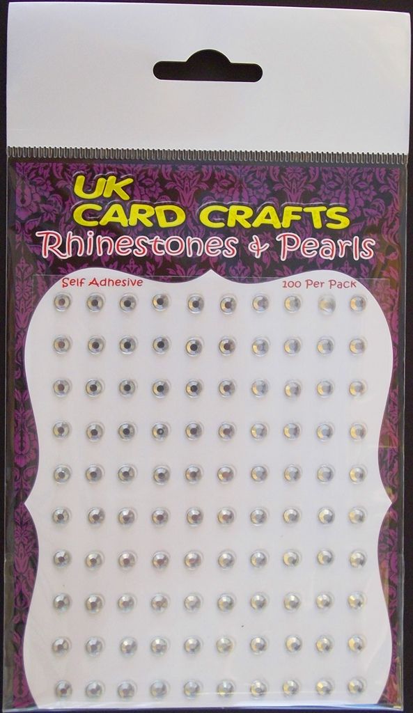 100 X Clear Rhinestones - Self Adhesive - UK Card Crafts