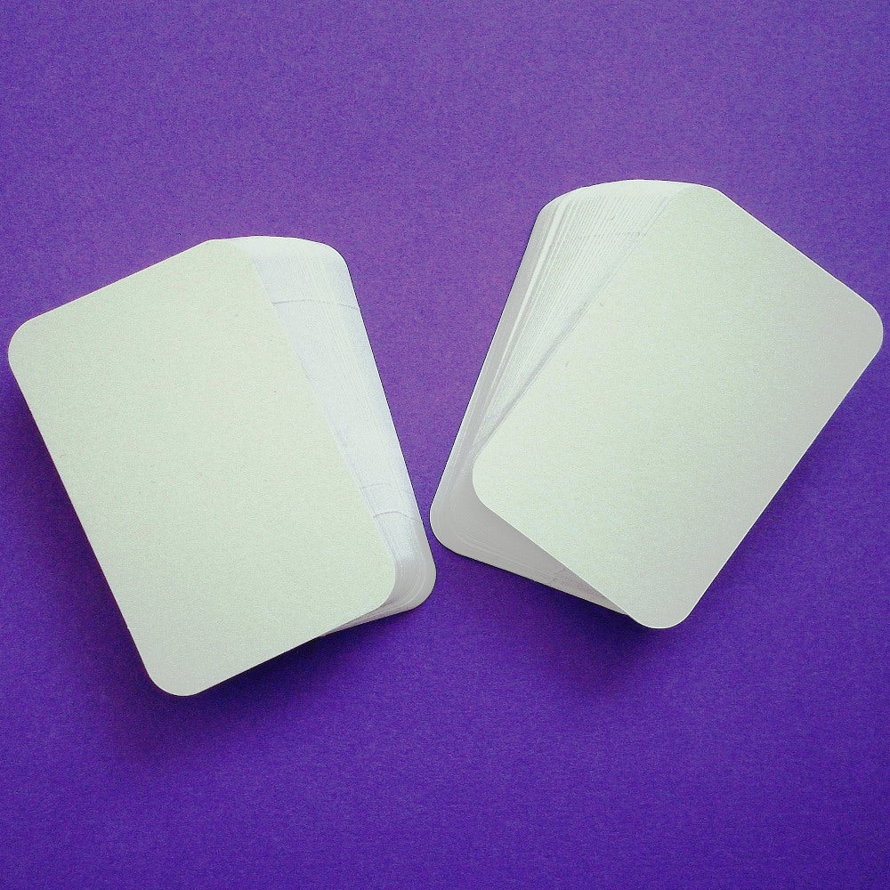 100 x White Rounded Blank Business Cards - 250gsm Ultra White Card