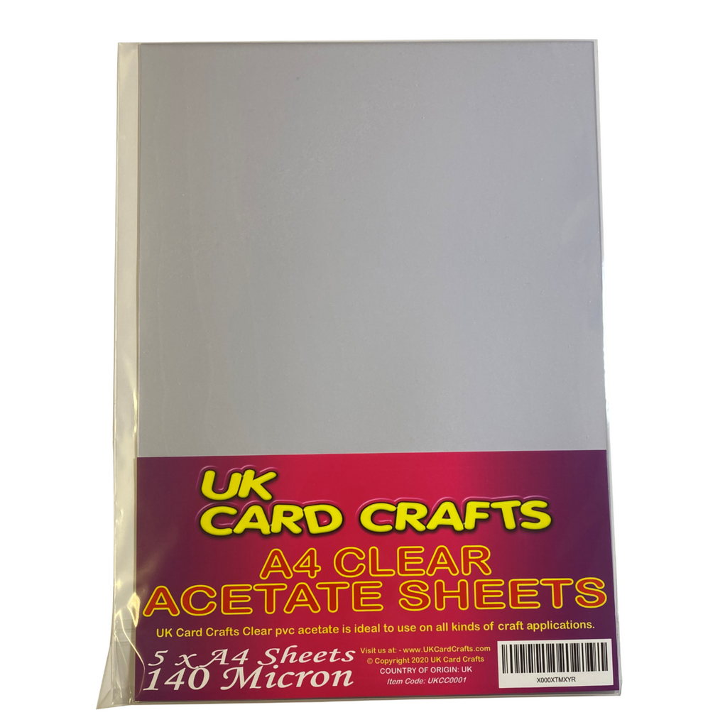 A4 Clear Acetate - 5 sheets per pack, 140 micron thick